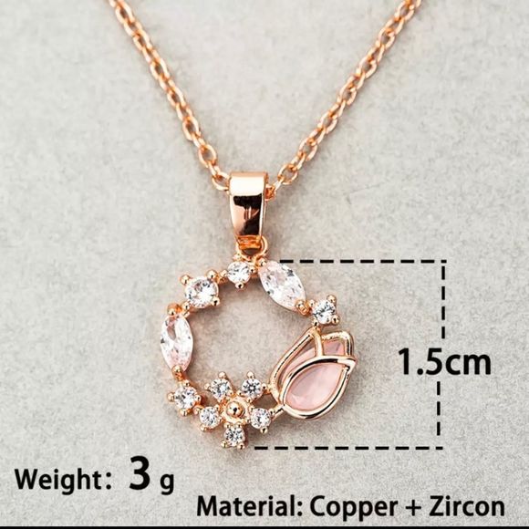 🌷 Romantic Tulip Necklace & Earrings Set 🌷 - Picture 3 of 5